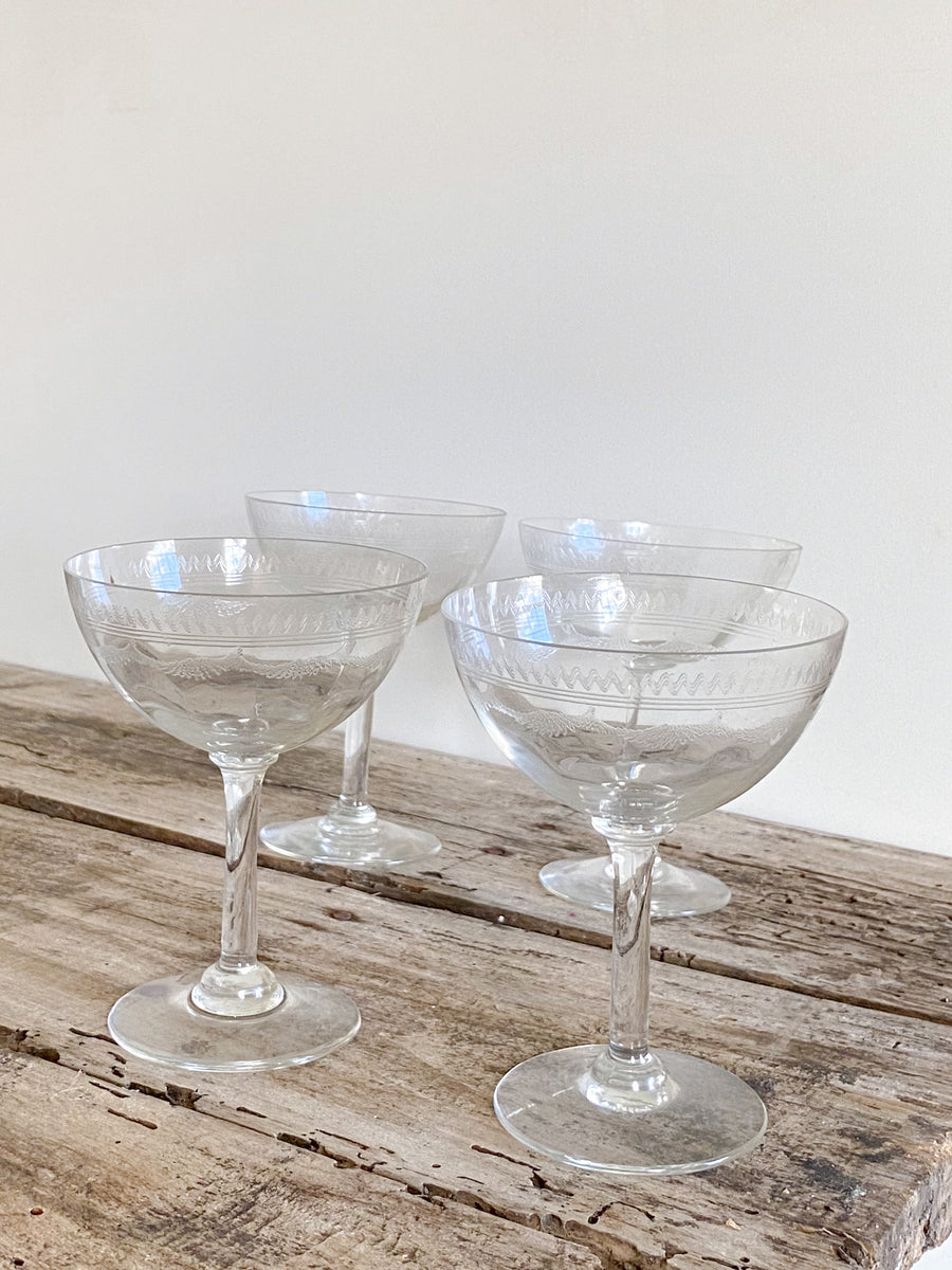1900's French Champagne glasses (set of 4)